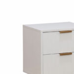 Nightstand Culture  with 2 drawers in white color with golden legs 40x35x52cm - Image 3
