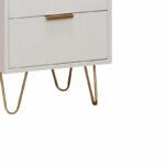 Nightstand Culture  with 2 drawers in white color with golden legs 40x35x52cm - Image 4