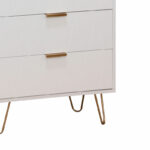 Chest f 4 drawers Culture  in white-golden colour 60x34x91cm - Image 3
