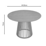 Dining table Domonic natural D120x75cm - Слика 5