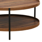 Coffee table Portogie mdf walnut - metal black D80x40cm - Image 4