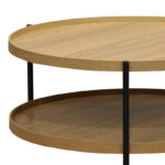 Coffee table Portogie mdf natural - metal black D80x40cm - Image 2