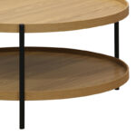 Coffee table Portogie mdf natural - metal black D80x40cm - Image 3