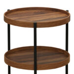 Side table Portogie mdf walnut - metal black D40x50cm - Image 2