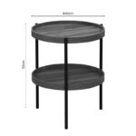 Side table Portogie mdf walnut - metal black D40x50cm - Image 3