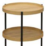 Side table Portogie mdf natural- metal black D40x50cm - Слика 2