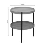 Side table Portogie mdf natural- metal black D40x50cm - Слика 3