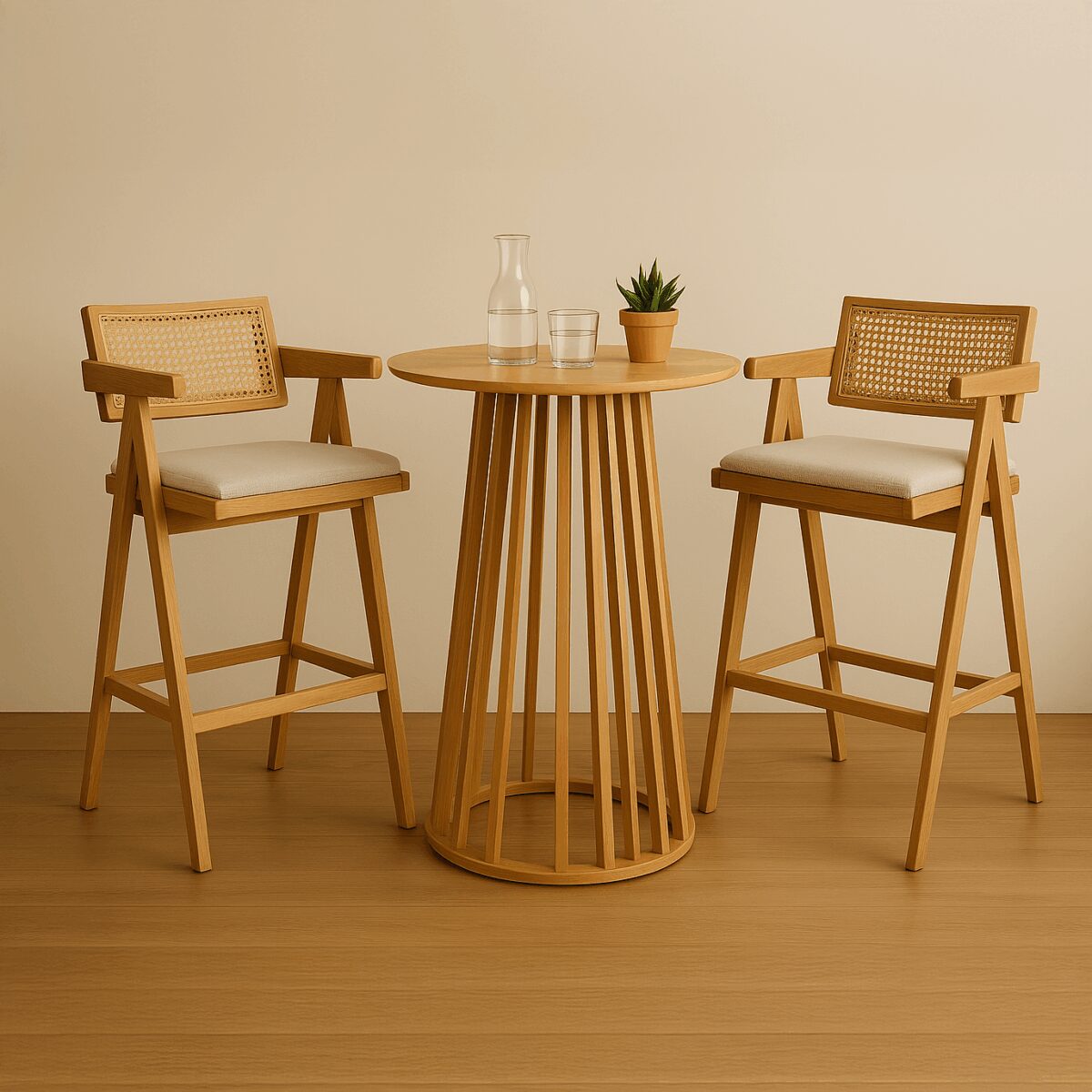 Bar table Domonic mdf natural D60x105cm - Image 2