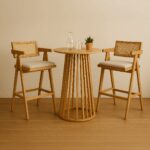 Bar table Domonic mdf natural D60x105cm - Image 2