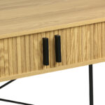 Work desk Scandi MDF/Metal in natural color with black metal legs 120x60x76.5cm - Image 4