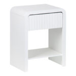 Nightstand Zeplen MDF in white color 40x30x53cm