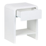 Nightstand Zeplen MDF in white color 40x30x53cm - Image 3