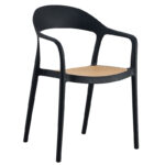 Armchair Ember with UV protection PP beige-black 52.5x56.5x81cm