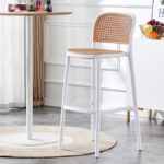 Bar stool Juniper with UV protection PP beige-white 51x52x102.5cm - Image 2