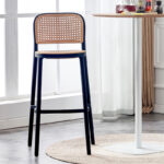 Bar stool Juniper with UV protection PP beige-black 51x52x102.5cm - Слика 2