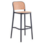 Bar stool Juniper with UV protection PP beige-black 51x52x102.5cm