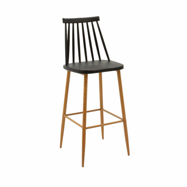 Bar stool Aurora PP black-natural 42x49x109εκ