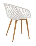 Armchair Ezra white pp-natural metal leg 62x42x82cm - Слика 2