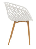 Armchair Ezra white pp-natural metal leg 62x42x82cm - Слика 3