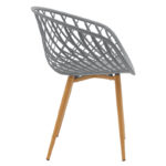 Armchair Ezra grey pp-natural metal leg 62x42x82cm - Image 3