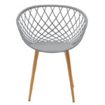 Armchair Ezra grey pp-natural metal leg 62x42x82cm - Image 4