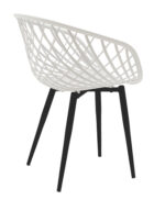 Armchair Ezra white pp-black metal leg 62x42x82cm - Слика 2