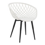 Фотелја Езра бела pp - црна метална ногарка 62x42x82 см