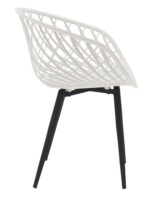 Armchair Ezra white pp-black metal leg 62x42x82cm - Слика 3