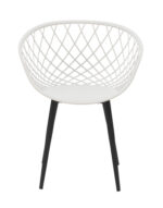 Armchair Ezra white pp-black metal leg 62x42x82cm - Слика 4