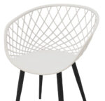 Armchair Ezra white pp-black metal leg 62x42x82cm - Слика 6