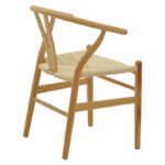 Chair Wishbone natural color beech wood with natural color rope 53x55x76cm - Image 2