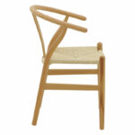 Chair Wishbone natural color beech wood with natural color rope 53x55x76cm - Image 3