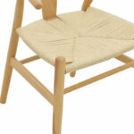 Chair Wishbone natural color beech wood with natural color rope 53x55x76cm - Image 5