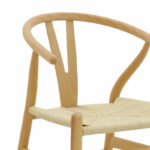 Chair Wishbone natural color beech wood with natural color rope 53x55x76cm - Image 6