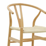 Bar stool Wishbone natural beech wood-natural rope 53x54x107cm - Image 6