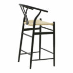 Bar stool Wishbone black beech wood-natural rope 53x54x107cm - Слика 2