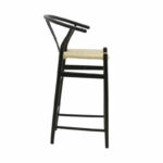 Bar stool Wishbone black beech wood-natural rope 53x54x107cm - Слика 3