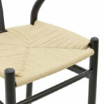 Bar stool Wishbone black beech wood-natural rope 53x54x107cm - Слика 5