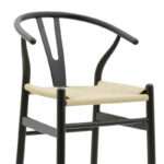 Bar stool Wishbone black beech wood-natural rope 53x54x107cm - Слика 6