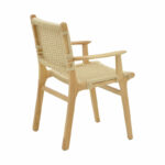 Armchair Olivier natural beech wood natural rope 62x60x85cm - Image 2