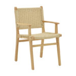 Armchair Olivier natural beech wood natural rope 62x60x85cm