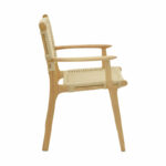 Armchair Olivier natural beech wood natural rope 62x60x85cm - Image 3