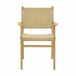 Armchair Olivier natural beech wood natural rope 62x60x85cm - Image 4