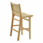 Bar stool Julien natural rubberwood-natural rope 45x46x95cm - Слика 2
