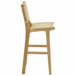 Bar stool Julien natural rubberwood-natural rope 45x46x95cm - Слика 3