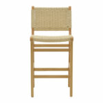 Bar stool Julien natural rubberwood-natural rope 45x46x95cm - Слика 4