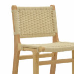 Bar stool Julien natural rubberwood-natural rope 45x46x95cm - Слика 6