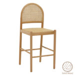 Bar stool Alessia natural rattan-beech wood-natural seat 42x41x100cm