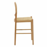 Bar stool Alessia natural rattan-beech wood-natural seat 42x41x100cm - Image 3