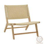 Armchair Filippo natural beech wood-natural rope 68x72x74cm